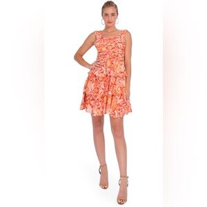 Love the Label orange floral mini dress Medium